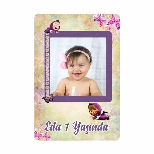 Maşa İle Koca Ayı Temalı Doğum Günü Afişi